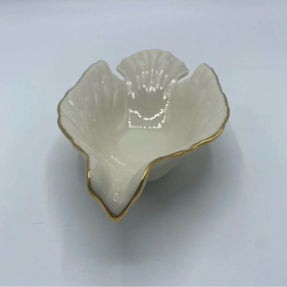 Lenox Dove Collection Open Candy Dish Ivory Gold Trim Bird China Porcelain USA - Picture 2 of 6